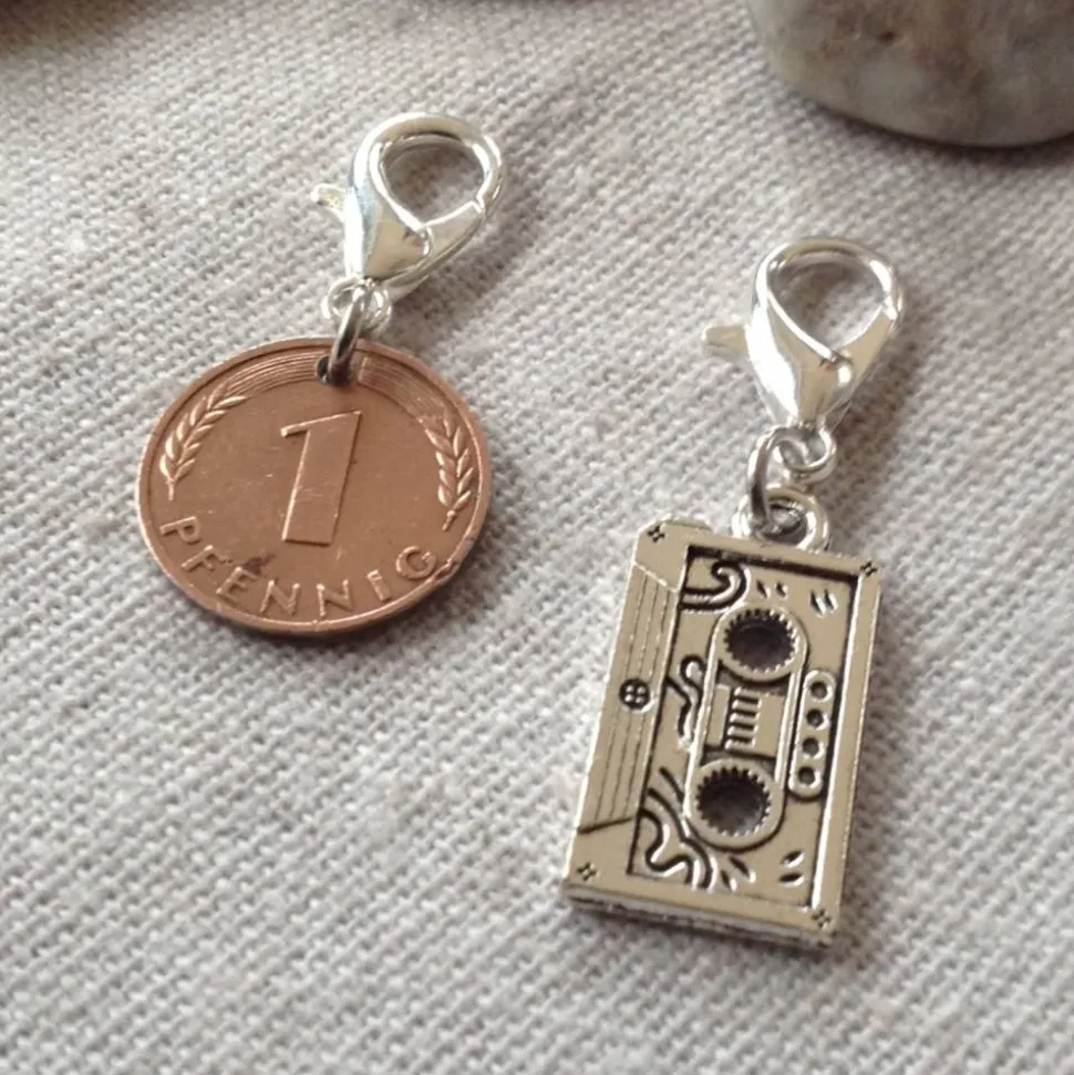 Vintage Geschenkset / Anhängerset mit Pfennig & Kassette
