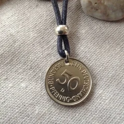 Vintage Kette mit 50 Pfennig Münze von 1976 – Einzigartiges Geschenk zum 50. Geburtstag