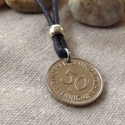 Vintage Kette mit 50 Pfennig Münze von 1976 – Einzigartiges Geschenk zum 50. Geburtstag