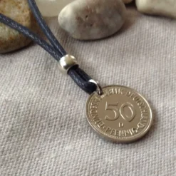 Vintage Kette mit 50 Pfennig Münze von 1976 – Einzigartiges Geschenk zum 50. Geburtstag