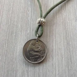 Vintage Kette mit 50 Pfennig Münze von 1976 – Einzigartiges Geschenk zum 50. Geburtstag