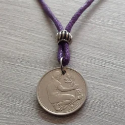 Vintage Kette mit 50 Pfennig Münze von 1975 – Einzigartiges Geschenk zum 50. Geburtstag