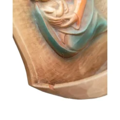 Vintage Weihwasserkessel Muttergottes mit Kind aus Kunststoff, dekorativ, 80er Jahre, gebraucht