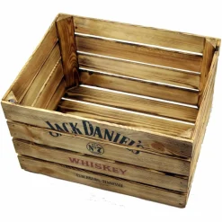 Vintage Whisky Kiste Holzkiste mit Whiskey Branding Rustikal Geschenkekiste Bücherkiste Getränkekiste Bar Geschenk Männer Vatertag Dekokiste