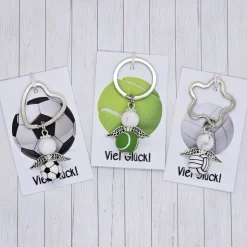 Volleyball Schutzengel Schlüsselanhänger – Personalisierbarer Glücksbringer für Volleyballfans