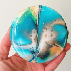 Vorratsglas mit blauem, handbemaltem Holzdeckel – Unikat Deko & Aufbewahrung (2)