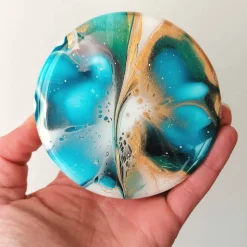 Vorratsglas mit blauem, handbemaltem Holzdeckel – Unikat Deko & Aufbewahrung (1)