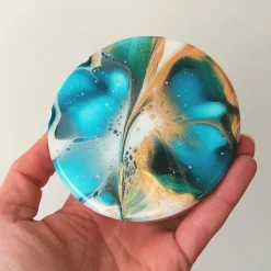 Vorratsglas mit blauem, handbemaltem Holzdeckel – Unikat Deko & Aufbewahrung (1)