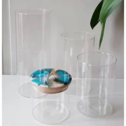 Vorratsglas mit blauem, handbemaltem Holzdeckel – Unikat Deko & Aufbewahrung (1)