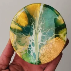 Vorratsglas mit grünem, handbemaltem Holzdeckel – Unikat Deko & Aufbewahrung (1)