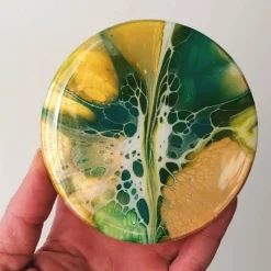 Vorratsglas mit grünem, handbemaltem Holzdeckel – Unikat Deko & Aufbewahrung (1)