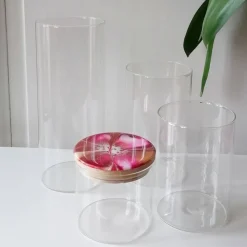 Vorratsglas mit handbemaltem Holzdeckel in Magenta – Unikat Deko & Aufbewahrung (1)