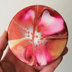 Vorratsglas mit handbemaltem Holzdeckel in Magenta – Unikat Deko & Aufbewahrung (1)