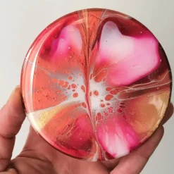 Vorratsglas mit handbemaltem Holzdeckel in Magenta – Unikat Deko & Aufbewahrung (1)