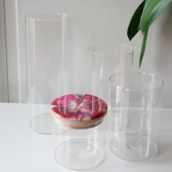 Vorratsglas mit handbemaltem Holzdeckel in Magenta – Unikat Deko & Aufbewahrung (2)