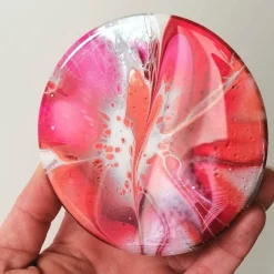 Vorratsglas mit handbemaltem Holzdeckel in Magenta – Unikat Deko & Aufbewahrung (2)