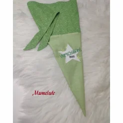 Vorschultüte - Vorschulkind 2021 - grün mit Papprohling und Inlettkissen