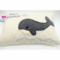 Wal Fisch Namenskissen Taufkissen Kuschelkissen Kindergartenkissen Geburtsgeschenk