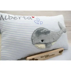Wal Fisch Namenskissen Taufkissen Kuschelkissen Kindergartenkissen Geburtsgeschenk