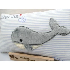 Wal Fisch Namenskissen Taufkissen Kuschelkissen Kindergartenkissen Geburtsgeschenk