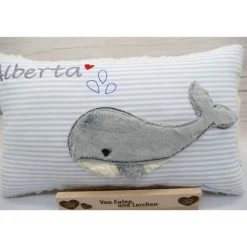 Wal Fisch Namenskissen Taufkissen Kuschelkissen Kindergartenkissen Geburtsgeschenk