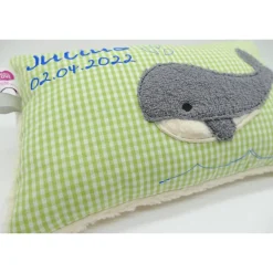 Wal Fisch Namenskissen Taufkissen Kuschelkissen Kindergartenkissen Geburtsgeschenk