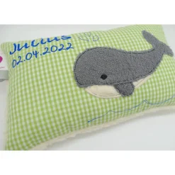 Wal Fisch Namenskissen Taufkissen Kuschelkissen Kindergartenkissen Geburtsgeschenk
