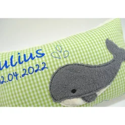 Wal Fisch Namenskissen Taufkissen Kuschelkissen Kindergartenkissen Geburtsgeschenk