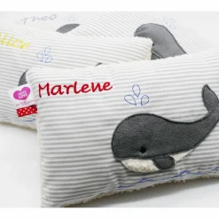 Wal Fisch Namenskissen Taufkissen Kuschelkissen Kindergartenkissen Geburtsgeschenk