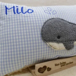 Wal Fisch Namenskissen Taufkissen Kuschelkissen Kindergartenkissen Geburtsgeschenk