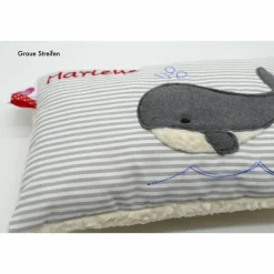 Wal Fisch Namenskissen Taufkissen Kuschelkissen Kindergartenkissen Geburtsgeschenk
