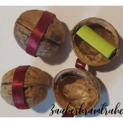 Walnußkalender Glück im Säckchen 24 mit Sprüchen, Segenswünschen oder Zitaten gefüllte Walnüsse für Advent im Jutesack