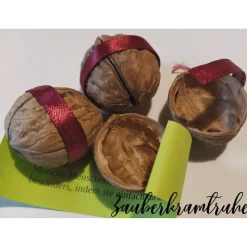 Walnußkalender Glück im Säckchen 24 mit Sprüchen, Segenswünschen oder Zitaten gefüllte Walnüsse für Advent im Jutesack