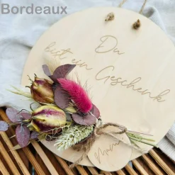 Wandbild "Du bist ein Geschenk, Mama", Trockenblumen, Muttertag/Muttertagsgeschenk, verschiedene Farbkombinationen
