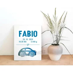 Wandbild Willkommensschild Design Little Car