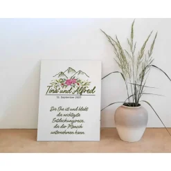 Wandbild Willkommensschild Bergliebe