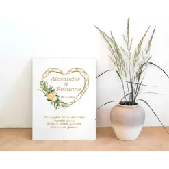 Wandbild Willkommensschild Geometric Heart