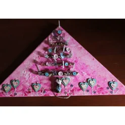 Wanddeko BABY-BAUM künstlerischer, abstrakter Weihnachtsbaum auf einem Keilrahmen Künstlerbaum m. LED-Beleuchtung