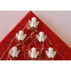 Wanddeko ENGELS-BÄUMCHEN künstlerischer, abstrakter Weihnachtsbaum auf einem Keilrahmen Künstlerbaum m. LED-Beleuchtung