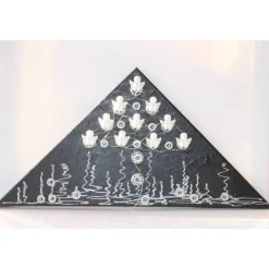 Wanddeko ENGELSZAUBER künstlerischer abstrakter Weihnachtsbaum auf einem Keilrahmen Künstlerbaum mit LED-Beleuchtung