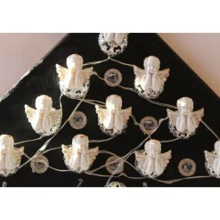 Wanddeko ENGELSZAUBER künstlerischer abstrakter Weihnachtsbaum auf einem Keilrahmen Künstlerbaum mit LED-Beleuchtung