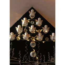 Wanddeko ENGELSZAUBER künstlerischer abstrakter Weihnachtsbaum auf einem Keilrahmen Künstlerbaum mit LED-Beleuchtung