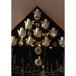 Wanddeko ENGELSZAUBER künstlerischer abstrakter Weihnachtsbaum auf einem Keilrahmen Künstlerbaum mit LED-Beleuchtung