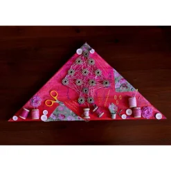 Wanddeko HANDARBEIT künstlerischer abstrakter Weihnachtsbaum auf einem Keilrahmen Künstlerbaum mit LED-Beleuchtung