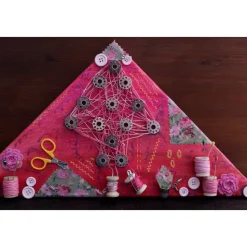 Wanddeko HANDARBEIT künstlerischer abstrakter Weihnachtsbaum auf einem Keilrahmen Künstlerbaum mit LED-Beleuchtung