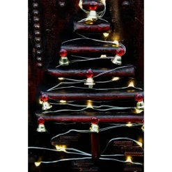 Wanddeko INDUSTRIAL-CHRISTMAS abstrakter Weihnachtsbaum auf einem Keilrahmen Künstlerbaum mit LED-Beleuchtung