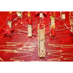 Wanddeko KLAMMERBÄUMCHEN künstlerischer abstrakter Weihnachtsbaum auf einem Keilrahmen Künstlerbaum mit LED-Beleuchtung