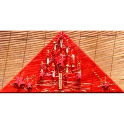 Wanddeko KLAMMERBÄUMCHEN künstlerischer abstrakter Weihnachtsbaum auf einem Keilrahmen Künstlerbaum mit LED-Beleuchtung