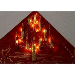 Wanddeko KLAMMERBÄUMCHEN künstlerischer abstrakter Weihnachtsbaum auf einem Keilrahmen Künstlerbaum mit LED-Beleuchtung