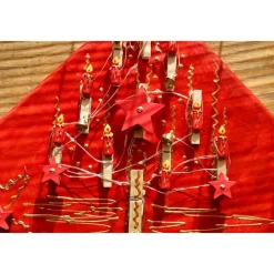 Wanddeko KLAMMERBÄUMCHEN künstlerischer abstrakter Weihnachtsbaum auf einem Keilrahmen Künstlerbaum mit LED-Beleuchtung